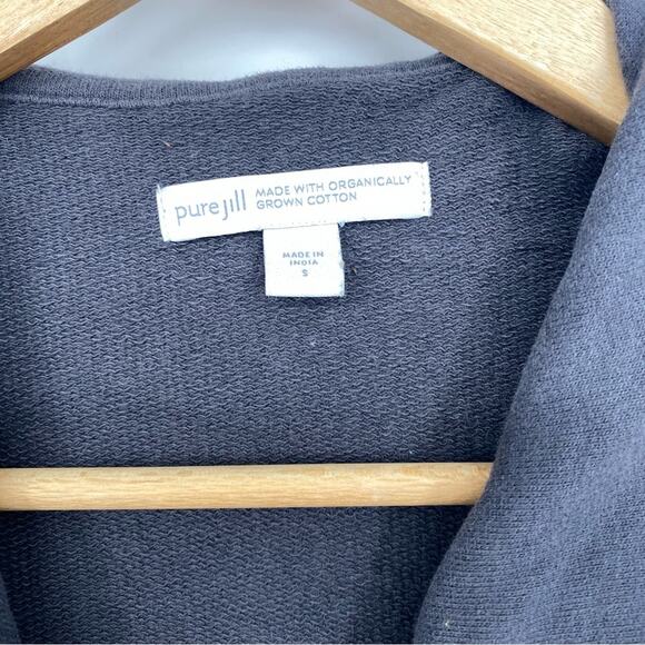 J. Jill Pure Jill Asymmetric Drape Collar Gray Lagenlook Organic Cotton Jacket S - Picture 7 of 8